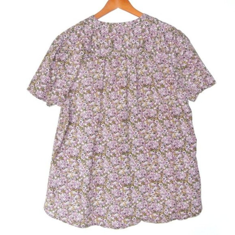 Woman Within Pintucked Half-Button Floral Tunic 18 - Picture 8 of 8